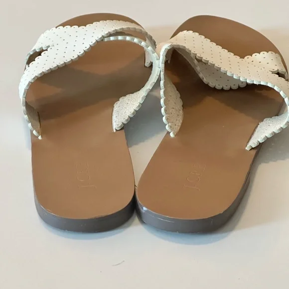 J. Crew White Leather Cross Strap Slide Sandals - Picture 5 of 8